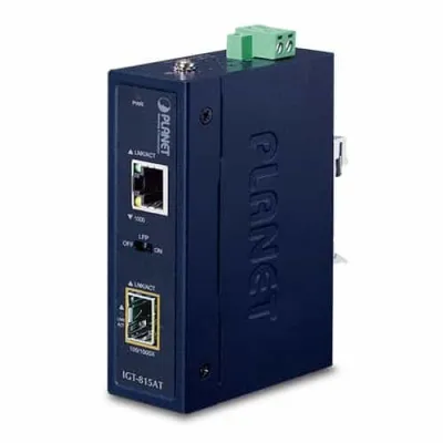 Planet - IGT-815AT -  IP30 Compact size Industrial 100/1000BASE-X SFP to 10/100/1000BASE-T Media Converter