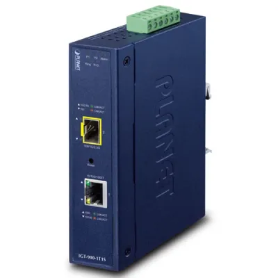 Planet - IGT-900-1T1S - IP30 Industrial 1-Port 10/100/1000T + 1-Port 100/1000/2500X SFP Full Managed Media Converter (-40 to 75 C)