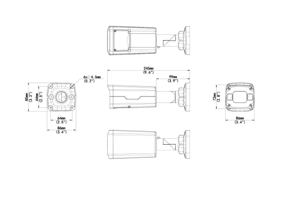 Uniview - IPC2322SB-HDZK-PI-I0 - UNV 2MP 60FPS  LightHunter P-Iris IR Network Bullet Camera