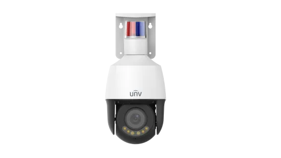 Uniview - IPC6314LWH-AX5C-VG2 - UNV 4MP Active Deterrence Wise-ISP Plastic PTZ Camera (2.7mm-13.5mm,Audio&Alarm, Two-Way Audio, Starlight, Auto Tracking)