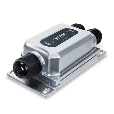 Planet - IPOE-E302 - IP67-rated Industrial 1-Port 802.3bt PoE++ to 2-Port 802.3at/bt PoE++ Extender (-40~75 degrees C, IK10 impact protection), 3 x waterproof cable glands included