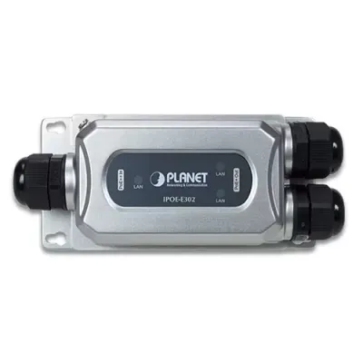 Planet - IPOE-E302 - IP67-rated Industrial 1-Port 802.3bt PoE++ to 2-Port 802.3at/bt PoE++ Extender (-40~75 degrees C, IK10 impact protection), 3 x waterproof cable glands included