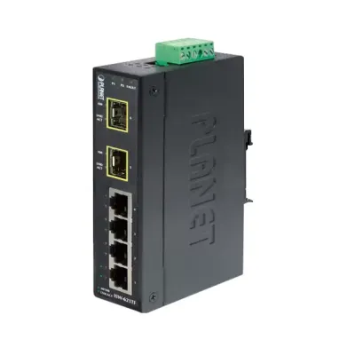 PLANET - ISW-621T - IP30 Slim Type 4-Port Industrial Ethernet Switch + 2-Port 100Base-FX(SC) (-40 - 75 C)