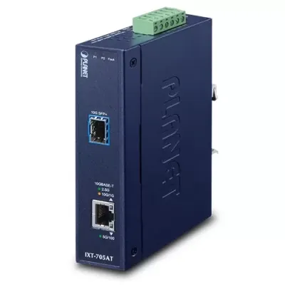 PLANET - IXT-705AT - Industrial 10G/5G/2.5G/1G/100M Copper to 10GBASE-X SFP+ Media Converter