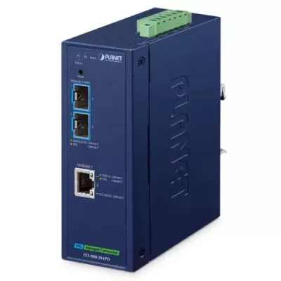 PLANET - IXT-900-2X1PD - Industrial 2-Port 10GBASE-X SFP+ + 1-Port 10GBASE-T PoE PD Managed Media Converter
