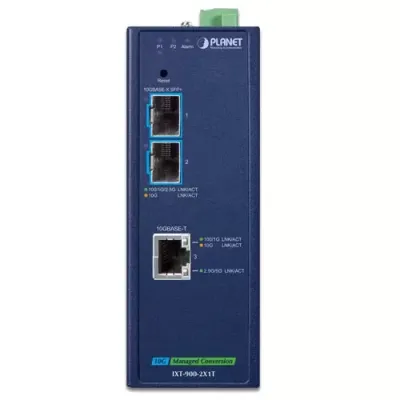 PLANET - IXT-900-2X1T - Industrial 2-Port 10GBASE-X SFP+ + 1-Port 10GBASE-T Managed Media Converter