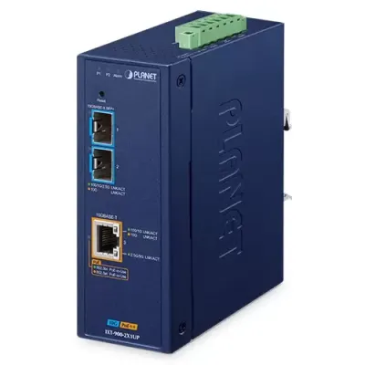 PLANET - IXT-900-2X1UP - Industrial 2-Port 10G SFP+ + 1-Port 10GBASE-T 802.3bt PoE++ Managed Media Converter