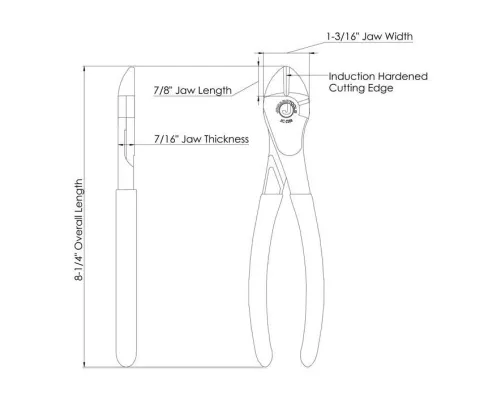 Jonard Tools - JIC-2288 - Plier, Diagonal, Cutter, 8"