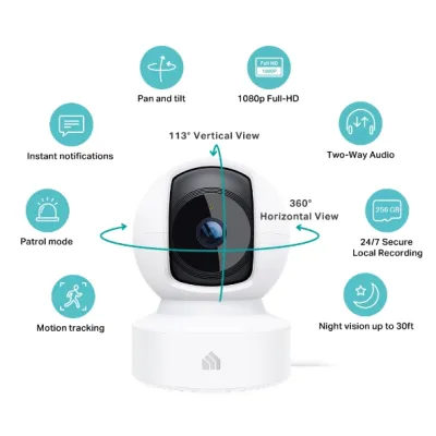 TP-Link - KC410S - KC410S KASA SPOT SECURITY CAM WRLS PAN TILT 24/7 RECORDING