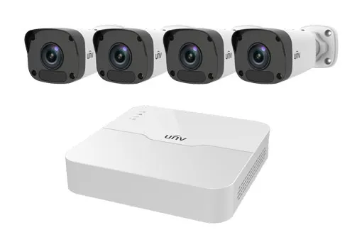 Uniview - KIT/301-08LB-P8/4*2122LR3-PF40M-D - 1 Hard Disk 8-Channel PoE NVR Kit (Including 4 PCS 2MP Network Mini Metal IR Bullet Camera)
