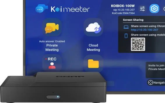 QNAP - KoiBox-100W-US - High-quality Video Conferencing and 4K Wireless Presentation Solution for Business Meeting Rooms, Intel Celeron TGL 6305 , 4GB on-board DDR4 RAM