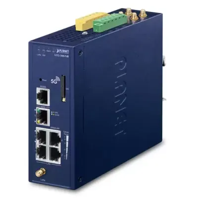Planet - LCG-300-NR-US - Industrial LoRaWAN + 5G NR Cellular Gateway with 5-Port 10/100/1000T