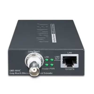 Planet - LRE-101C - 1-Port 10/100TX Ethernet over Coaxial Long Reach Ethernet Extender(Up to 2000 meters coaxial cable, Master/Slave mode DIP switch)