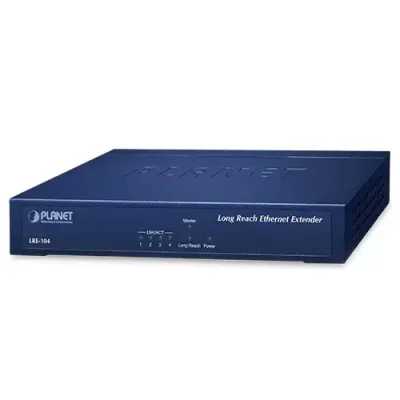 Planet - LRE-104 - 4-Port 10/100TX + 1-Port UTP/BNC Long Reach Ethernet Extender (Up to 800 meters UTP cable/1200 meters phone wire/2000 meters coaxial cable, Master/Slave mode DIP switch)