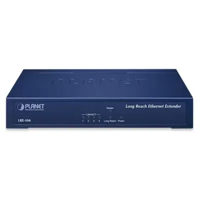 Planet - LRE-104 - 4-Port 10/100TX + 1-Port UTP/BNC Long Reach Ethernet Extender (Up to 800 meters UTP cable/1200 meters phone wire/2000 meters coaxial cable, Master/Slave mode DIP switch)