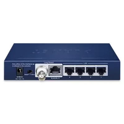 Planet - LRE-104 - 4-Port 10/100TX + 1-Port UTP/BNC Long Reach Ethernet Extender (Up to 800 meters UTP cable/1200 meters phone wire/2000 meters coaxial cable, Master/Slave mode DIP switch)