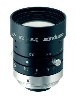 Computar - M0828-MPW3 - 6MP 2/3", 8mm F2.8, 2.74um, Ultra Low Distortion Machine Vision Lens with floating systems (C-Mount)