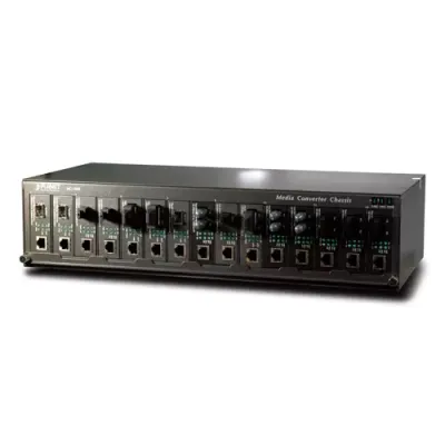 Planet - MC-1500 - 19″ 2.4U 15-Slot Media Converter Chassis (Fixed AC Power Supply)