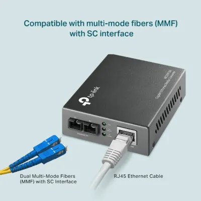 TP-Link - MC200CM - MC200CM 2PORT 10/100/1000 RJ45/PERP SC UP TO 550M MODULE SWITCHING AC