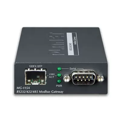 PLANET - MG-115A - 1-Port RS232/422/485 Modbus Gateway with 1-Port 100BASE-FX SFP (-10 to 60 C, Modbus RTU/ASCII, Master/Slave)