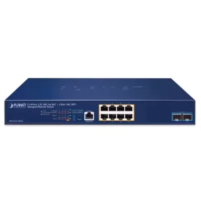 Planet - MGS-6311-8P2X - Layer 3, 8-Port 2.5GBASE-T 802.3at PoE + 2-Port 10GBASE-X SFP+ Managed Ethernet Switch(120W)