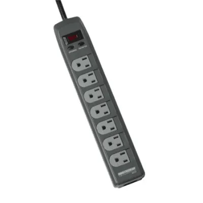 Minuteman - MMS370T - MMS Series 7-outlet Surge Protector with Child Safety Covers, Phone Protection