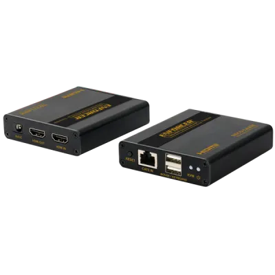 SECO-LARM - MVE-AH1E1-01UQ - 1080p HDMI over single Cat6 Extender with USB 2.0 KVM and Loop-Out. Range up to 230ft (70m). Connect HDMI equipment using low-cost Cat6 UTP cable.