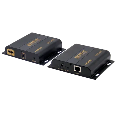 SECO-LARM - MVE-AHMPM-41NQ - HDMI Extender over IP, Tx and Rx Kit, extends 4K HDMI signals up to 393ft (120m) over a single UTP Cat5e/6 cable, supports point-to-point/point-to-many network configuration, HDCP compliant, with wideband IR (38-56kHz) co
