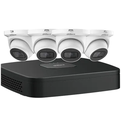 Dahua - N444E42B - IP Kit: 4-CH NVR + 4 x 4MP, Starlight. Mini Eyeball Cameras