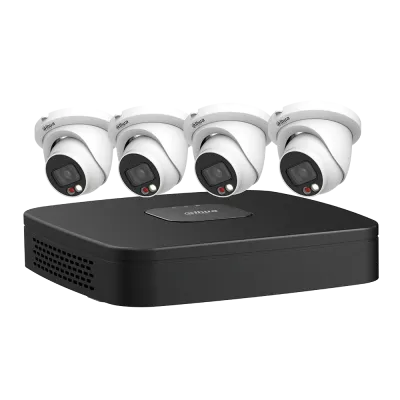 Dahua - N444E42C - IP Kit: 4-CH NVR + 4 x 4MP, VU-MORE Night Color Eyeball Cameras