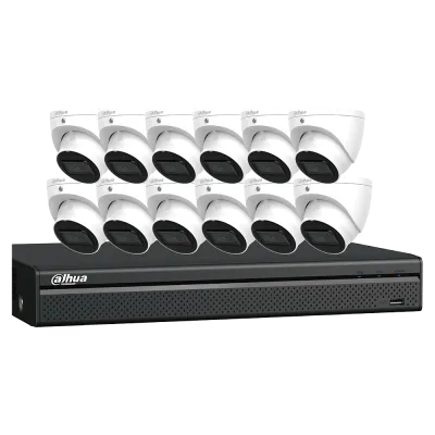 Dahua - N464L124A - E-VU IP Kit: 16-CH NVR + 12 x 4MP Entry Level Cameras, 4T