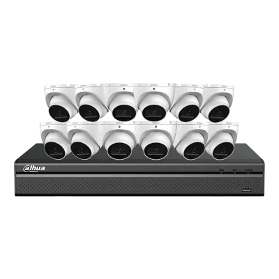 Dahua - N468L124A - E-VU IP Kit: 16-CH NVR + 12 x 8MP Entry Level Cameras, 4T