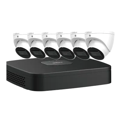 Dahua - N484L62A - E-VU IP Kit: 8-CH NVR + 6 x 4MP Entry Level Cameras, 2T