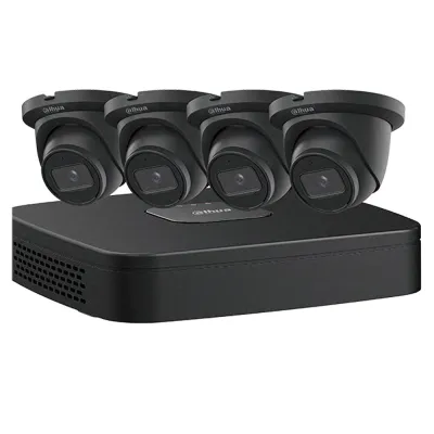 Dahua - NB444E42B - IP Kit: 4-CH NVR + 4 x 4MP, Starlight. Mini Black Eyeball Cameras