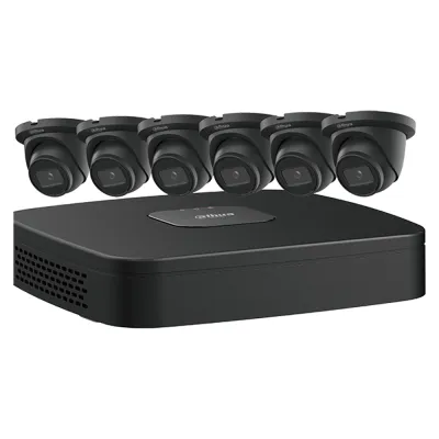 Dahua - NB484E62B - IP Kit: 8-CH NVR + 6 x 4MP, Starlight. Mini Black Eyeball Cameras