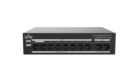 Uniview - NSW3000-8T2GT-POE-IN - UNV Ethernet 8 Port 120W Cloud Managed Ethernet PoE Switch