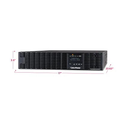 CYBERPOWER - OL3000RTXL2UHVN - 3000VA/2700W, 0.9PF, Pure Sine Wave, 2U, NEMA L6-20P, 10 ft cord, 2 NEMA L6-20R, 1 NEMA L6-30R, USB, Serial, RMCARD205 pre-installed, Relay, EPO, PowerPanel Business Edition software, 3 year warranty