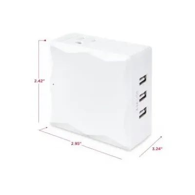 CYBERPOWER - P2WU - 2-Outlet Surge Protector with 3 USB 4.2A Type A, 500 Joules, Wall Tap, White, $50,000 CEG