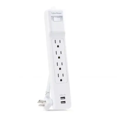Cyber Power - P406U - Surge 4 Outlets 6 FT Cord 2 USB A