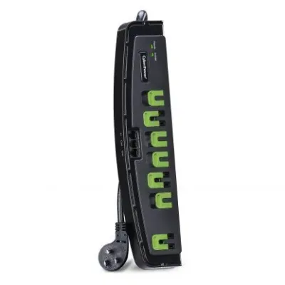 Cyber Power - P705G - 2100 J, 125 V, 7 Surge Protected outlets (1 master + 4 energy saving + 2 always on), 5 ft Cord, Threshold Switch, Limited Lifetime Warranty