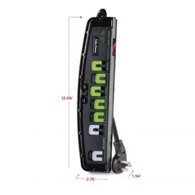 Cyber Power - P705G - 2100 J, 125 V, 7 Surge Protected outlets (1 master + 4 energy saving + 2 always on), 5 ft Cord, Threshold Switch, Limited Lifetime Warranty