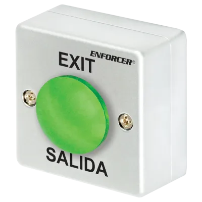 SECO-LARM - PB-2618-GQ - Green Metal Mushroom Pushbutton Switch – Surface-Mount with Backbox