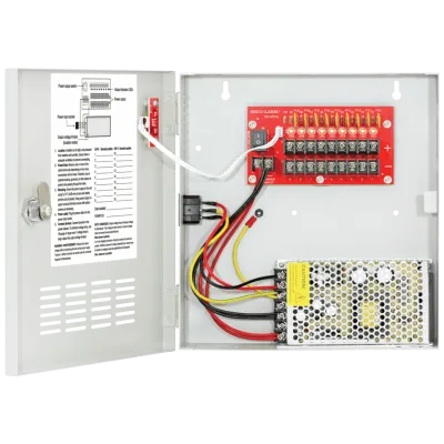 SECO-LARM - PC-U0910-PULQ - Switching CCTV Power Supply. 9 Outputs, 10 Amps, PTC Fuses, Individual Status LEDs for Each Output