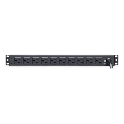 Cyber Power - PDU15B2F10R - 15A (Derated to 12A), 120 V, 50Hz/60Hz, NEMA 5-15P plug, 12 NEMA 5-15R, 1U Rackmount, 15 ft Cord