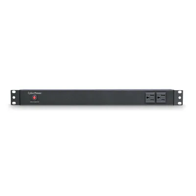 Cyber Power - PDU15B2F8R - 15A (Derated to 12A), 120 V, 50Hz/60Hz, NEMA 5-15P plug, 10 NEMA 5-15R, 1U Rackmount, 15 ft Cord