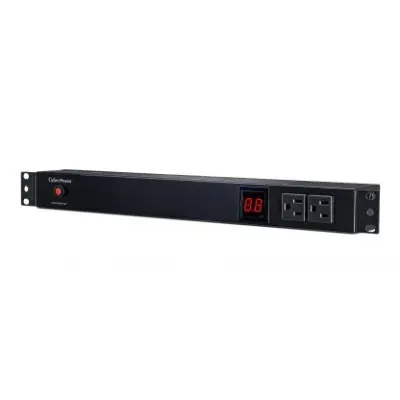 Cyber Power - PDU15M2F12R - 15A (Derated to 12A), 120 V, 50Hz/60Hz, NEMA 5-15P plug, 14 NEMA 5-15R, 1U Rackmount, 15 ft Cord, Limited Lifetime Warranty