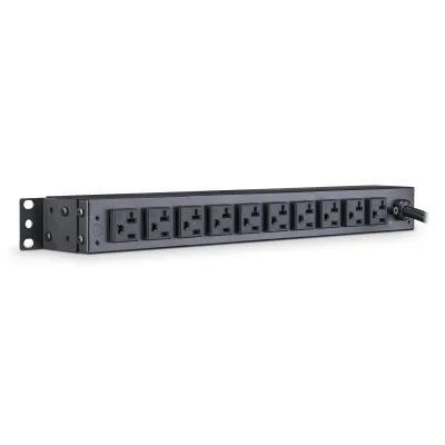 Cyber Power - PDU20B10R - 20A (Derated to 16A), 120 V, 50Hz/60Hz, NEMA 5-20P Plug, 10 NEMA 5-20R, 1U Rackmount