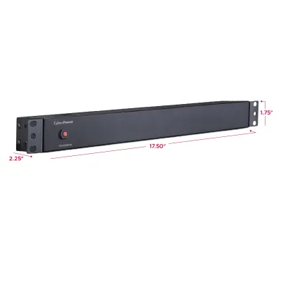 Cyber Power - PDU20B10R - 20A (Derated to 16A), 120 V, 50Hz/60Hz, NEMA 5-20P Plug, 10 NEMA 5-20R, 1U Rackmount