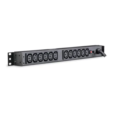 Cyber Power - PDU20BHVT12R - 20A (Derated to 16A), 208 - 230 V, 50Hz/60Hz, NEMA L6-20P plug, 12 IEC-320 C13, 1U Rackmount