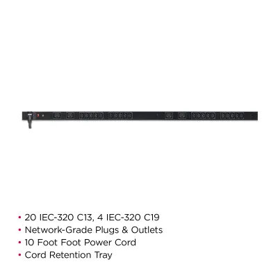 Cyber Power - PDU20BVHVT24F - 20A (Derated to 16A), 200 - 230 V, 50Hz/60Hz